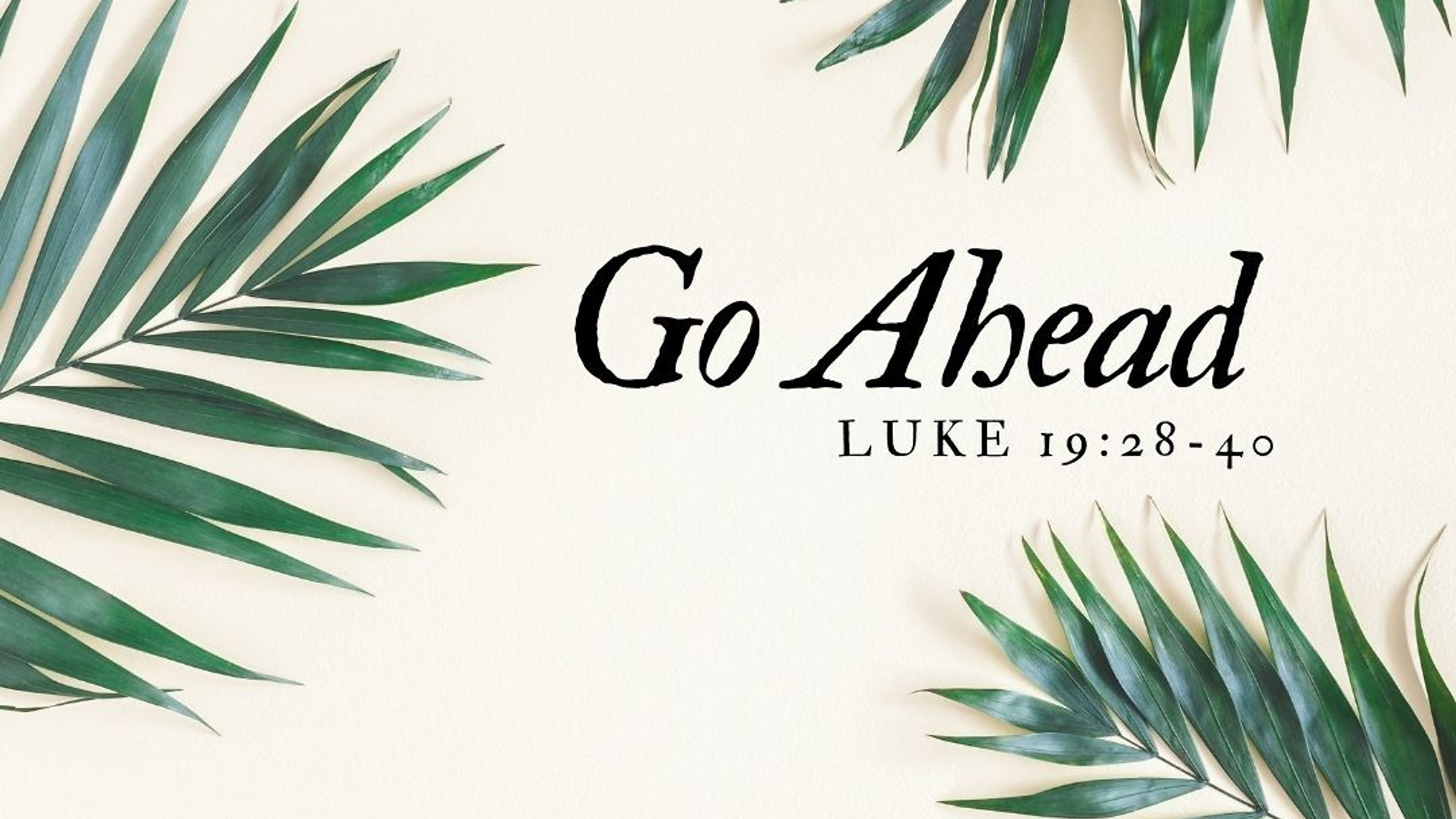 Palm Sunday: Go Ahead